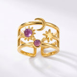 Celestial Sun Moon Star Ring