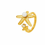 Starfish Pearl Zircon Ring