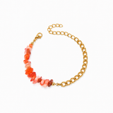 Orange Natural Stone Chain Bracelet