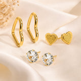 Heart Stud & Hoop Earring Set