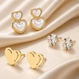 Layered Heart Hoop Earring Set