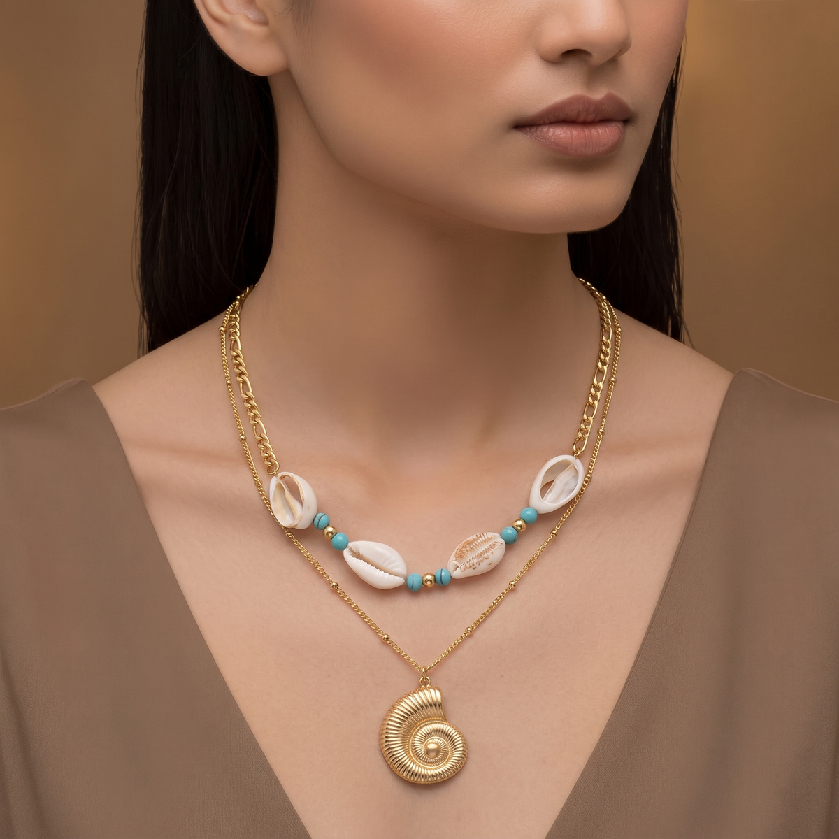 Vintage Rose Double Layer Necklace