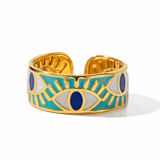 Wide Evil Eye Statement Ring