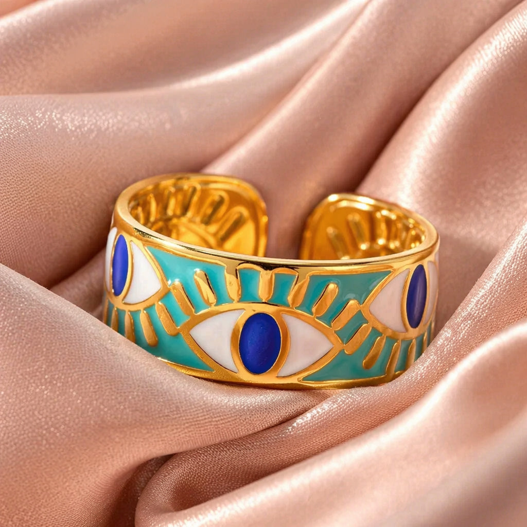 Wide Evil Eye Statement Ring