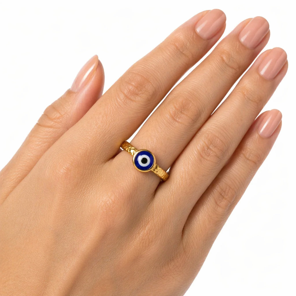 Dainty Evil Eye Band Ring
