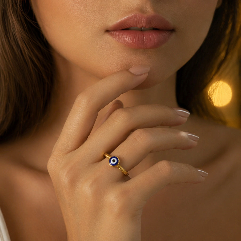 Dainty Evil Eye Band Ring
