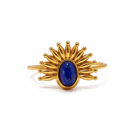 Sunburst Blue Stone Statement Ring