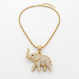 Elephant Zircon Pendant Necklace