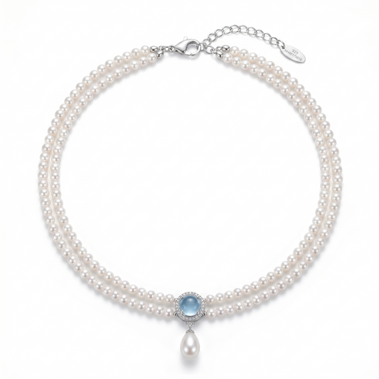 Blue Crystal Butterfly Necklace
