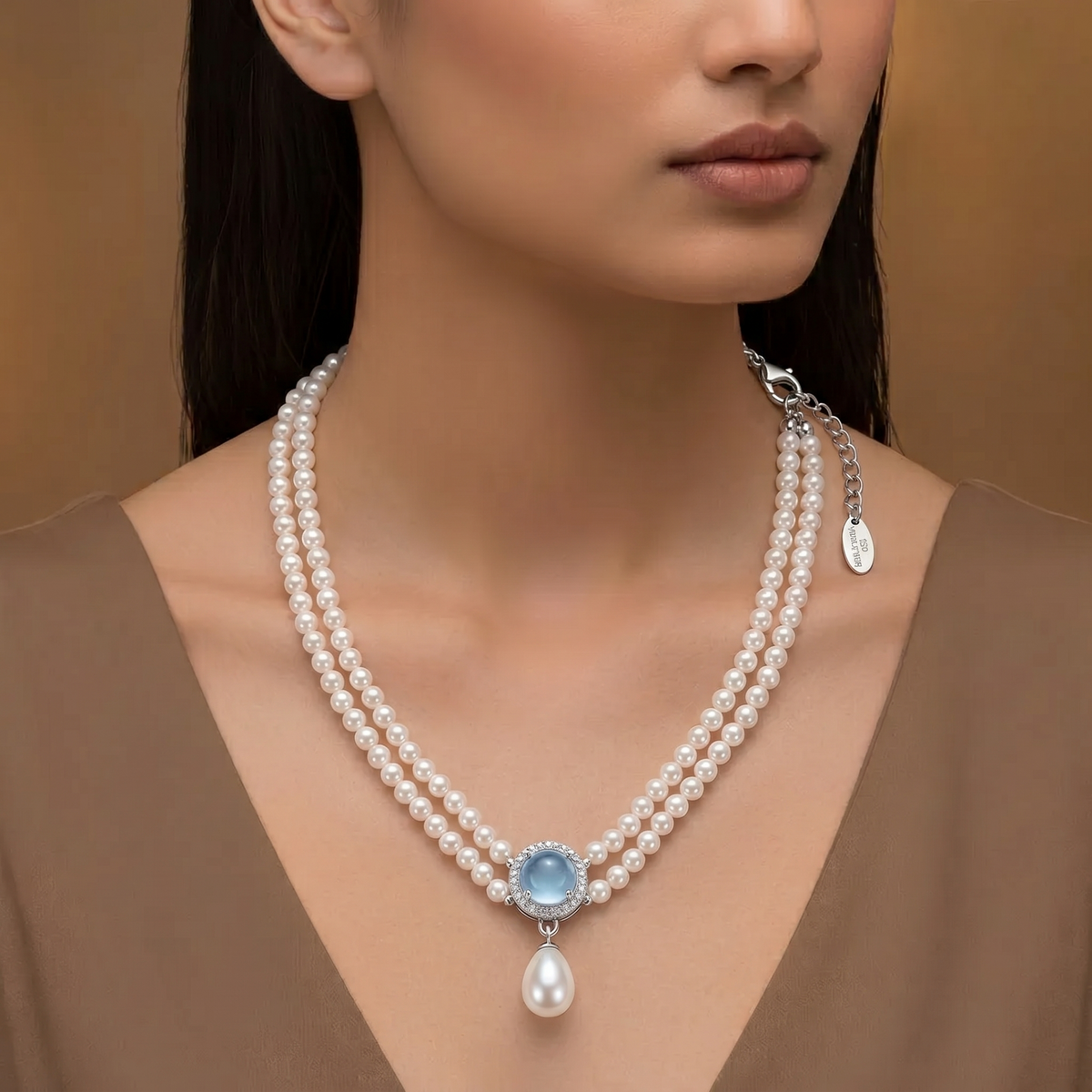 Blue Crystal Butterfly Necklace