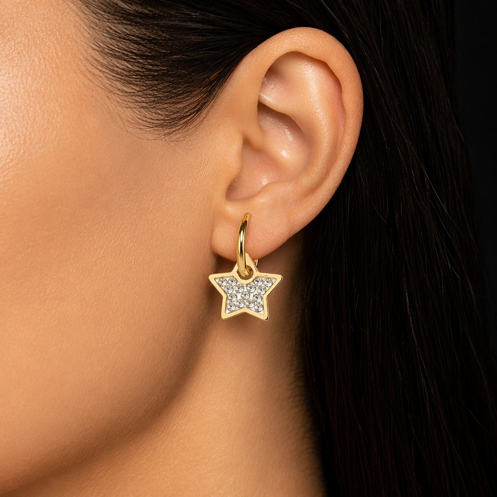 Moon Star Hoop Earring Set