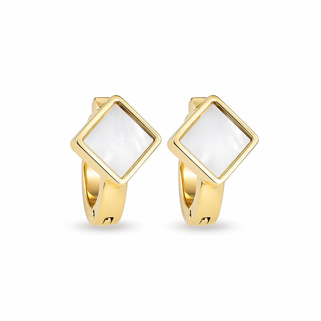 Geometric Drop Hoop Earring Set