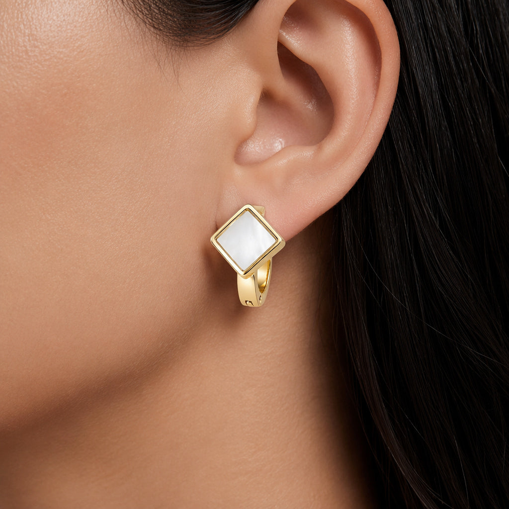 Geometric Drop Hoop Earring Set