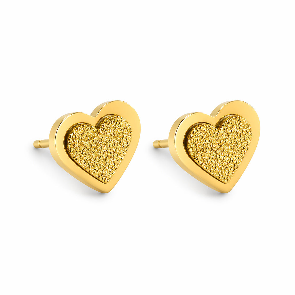 Heart Stud & Hoop Earring Set