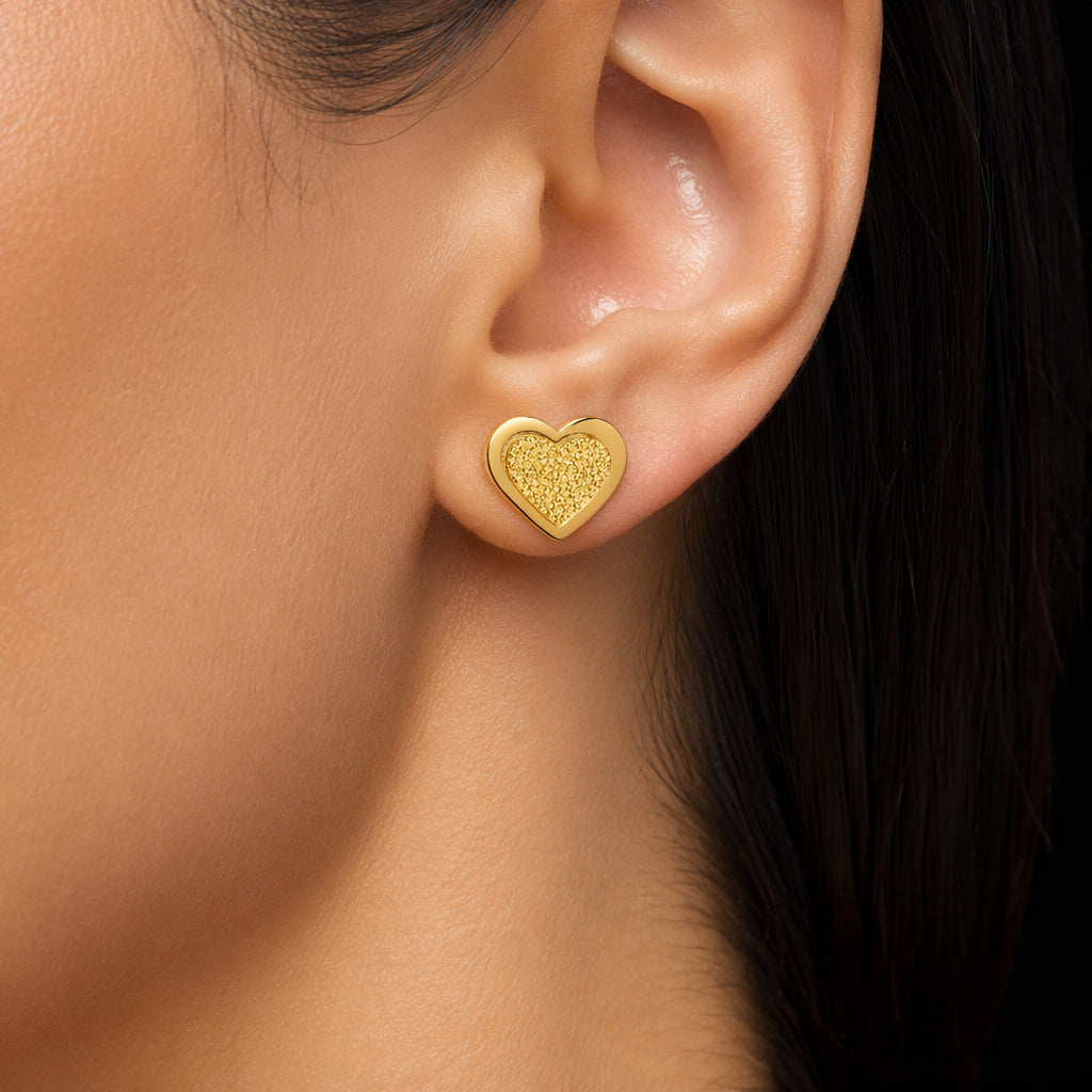 Heart Stud & Hoop Earring Set