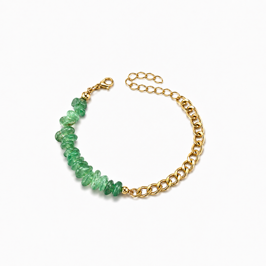 Green Natural Stone Chain Bracelet