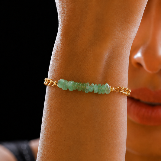 Green Natural Stone Chain Bracelet
