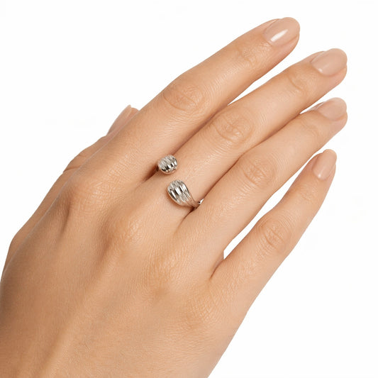 Flower Pearl Zircon Open Ring
