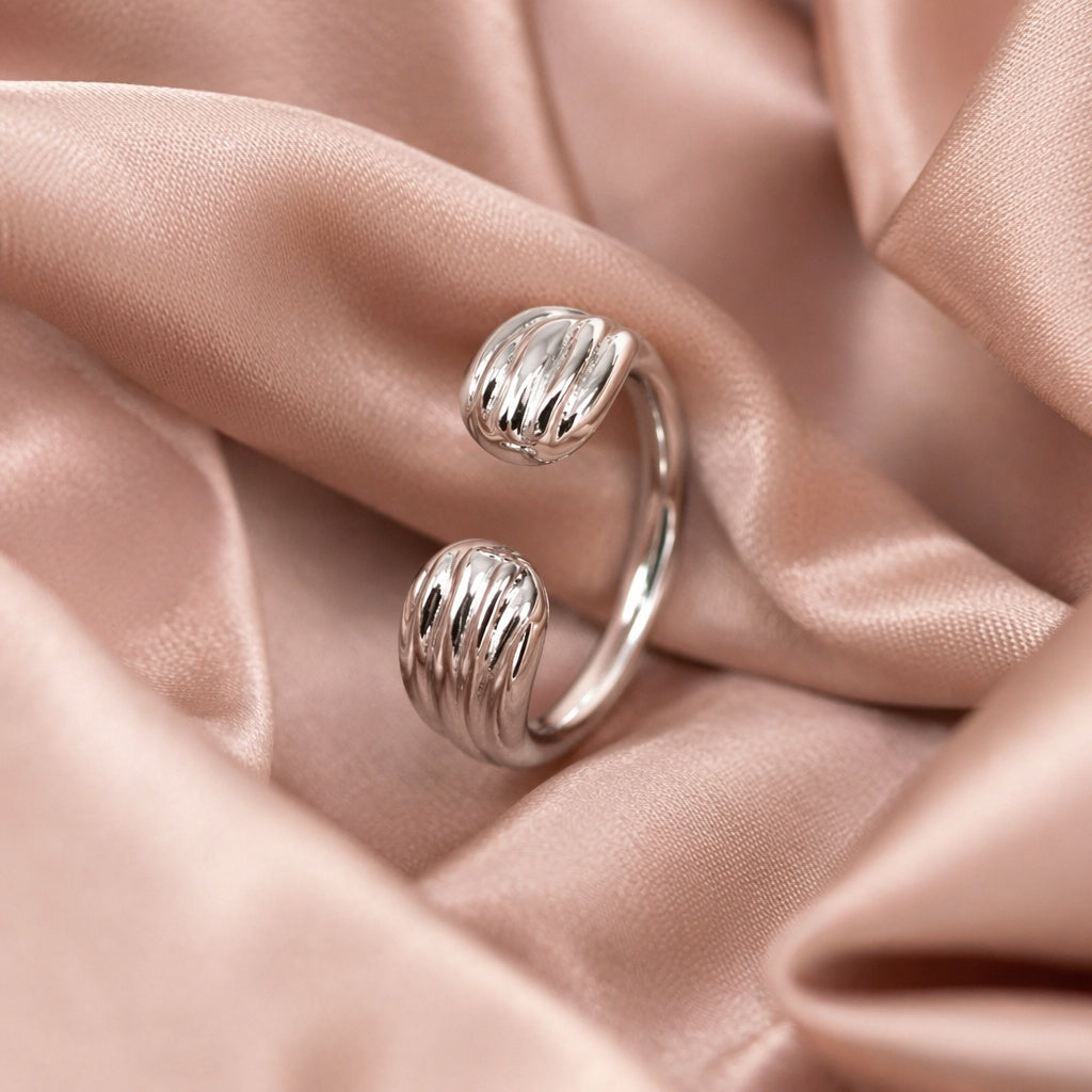 Flower Pearl Zircon Open Ring