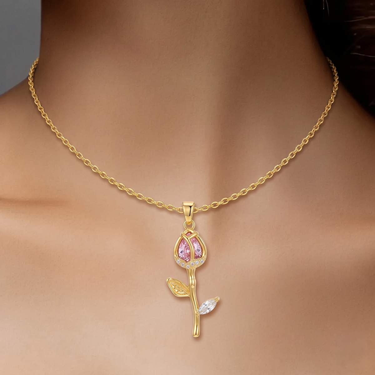 Tulip Pearl Pendant Necklace