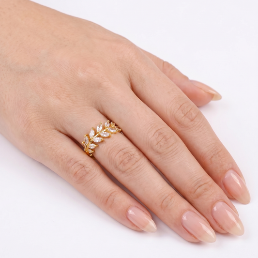 Gold Floral Vine Open Ring