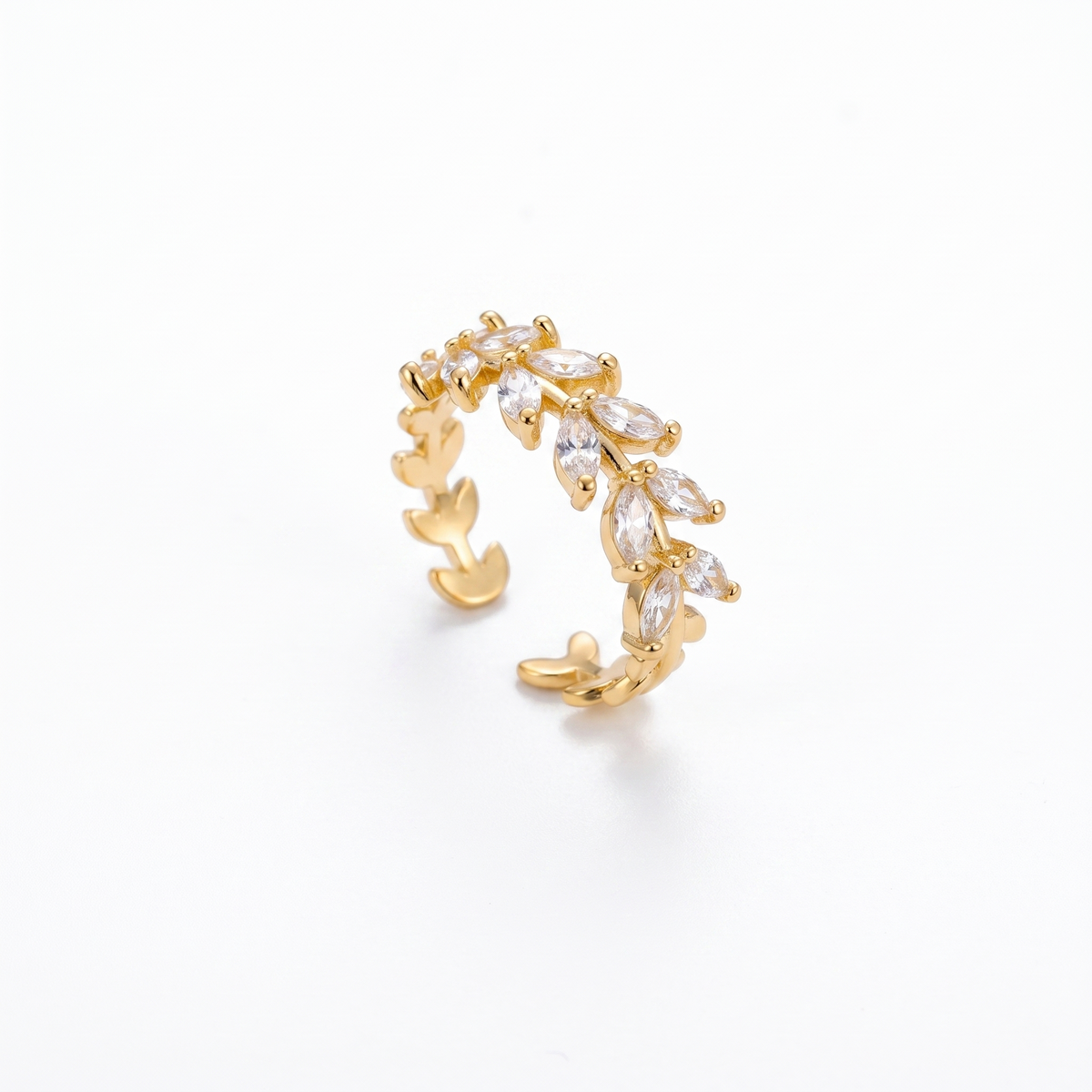 Gold Floral Vine Open Ring