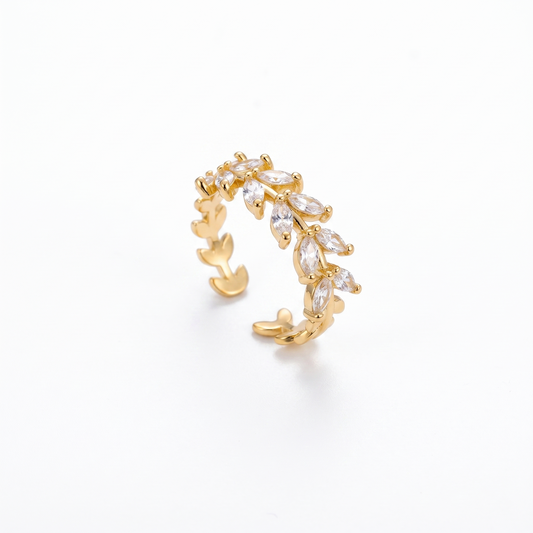 Gold Floral Vine Open Ring