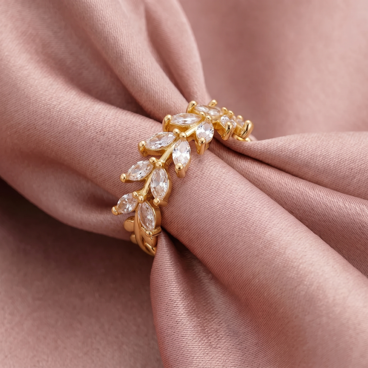 Gold Floral Vine Open Ring