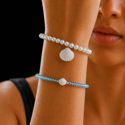 Pearl Shell Beach Bracelet Set
