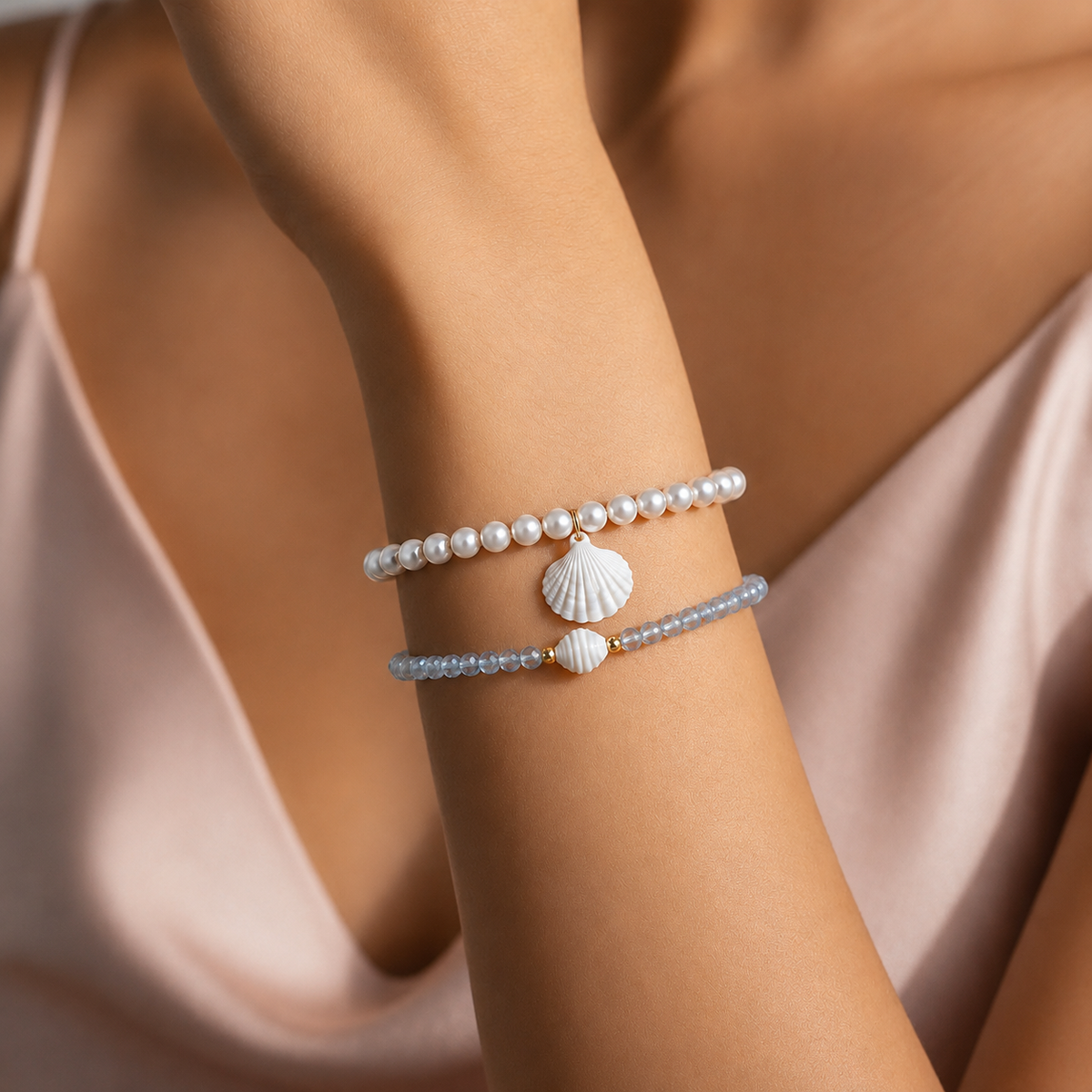 Pearl Shell Beach Bracelet Set
