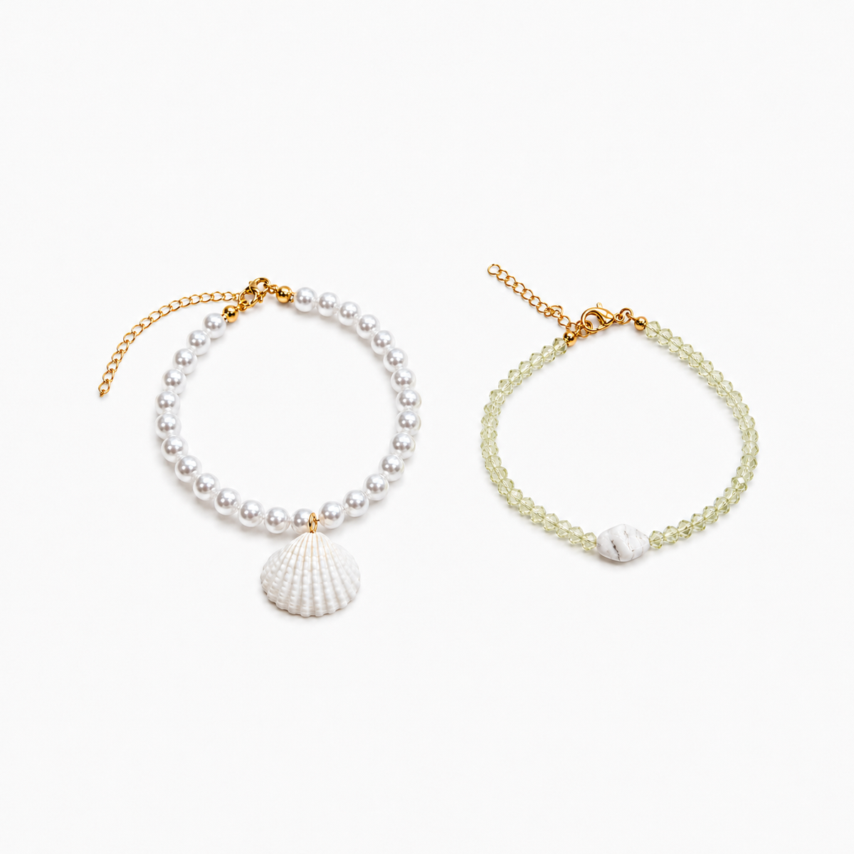 Pearl Shell Crystal Bracelet Set