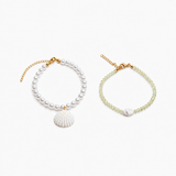 Pearl Shell Crystal Bracelet Set
