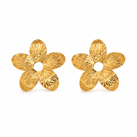 Gold Flower Earring Set