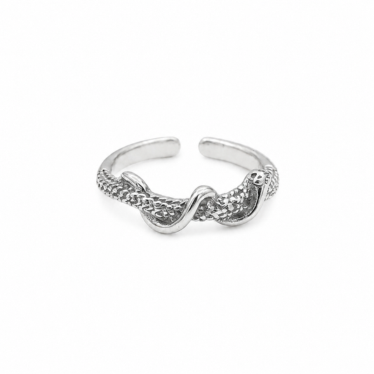 Silver Floral Zircon Open Ring