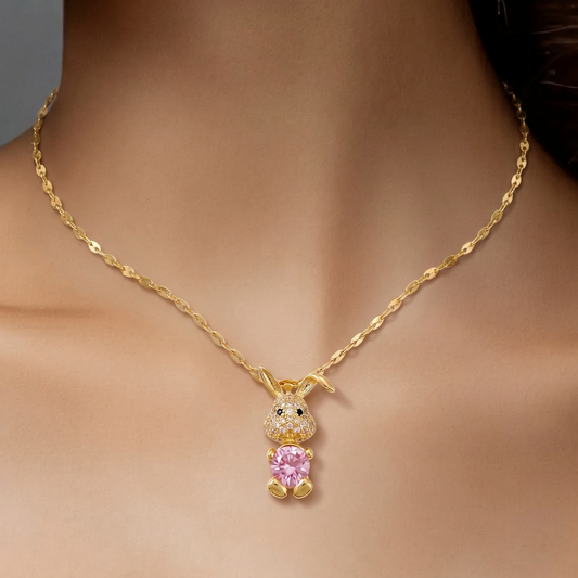 Rabbit Zircon Pendant Necklace