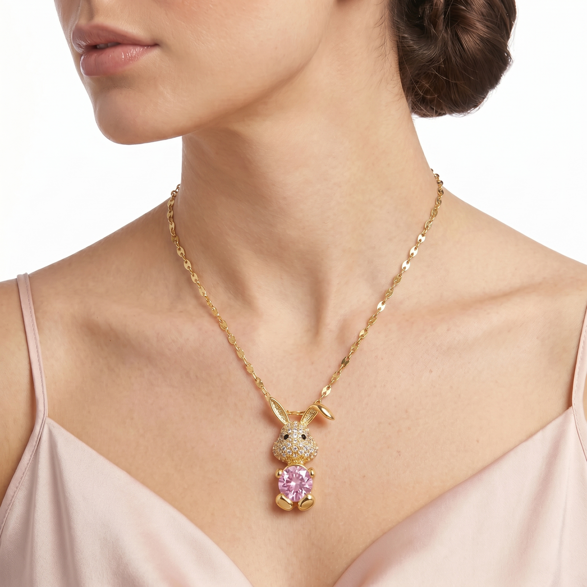 Rabbit Zircon Pendant Necklace