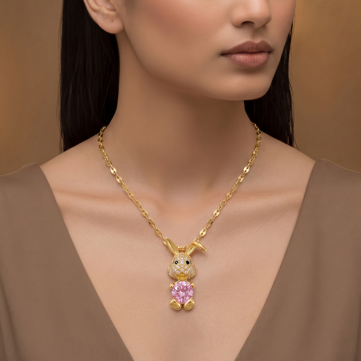 Rabbit Zircon Pendant Necklace