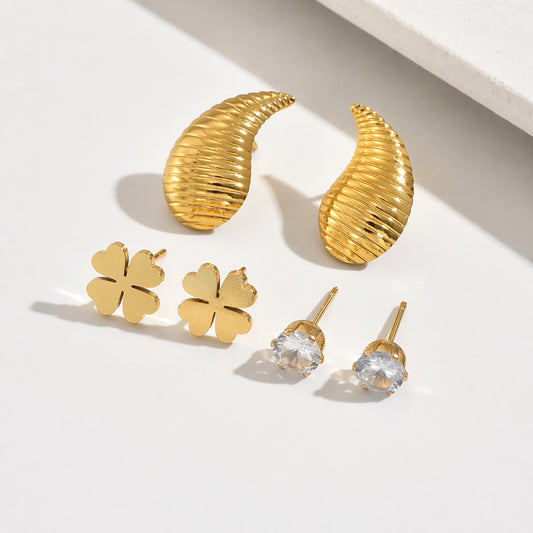 Crescent Moon Earring Set