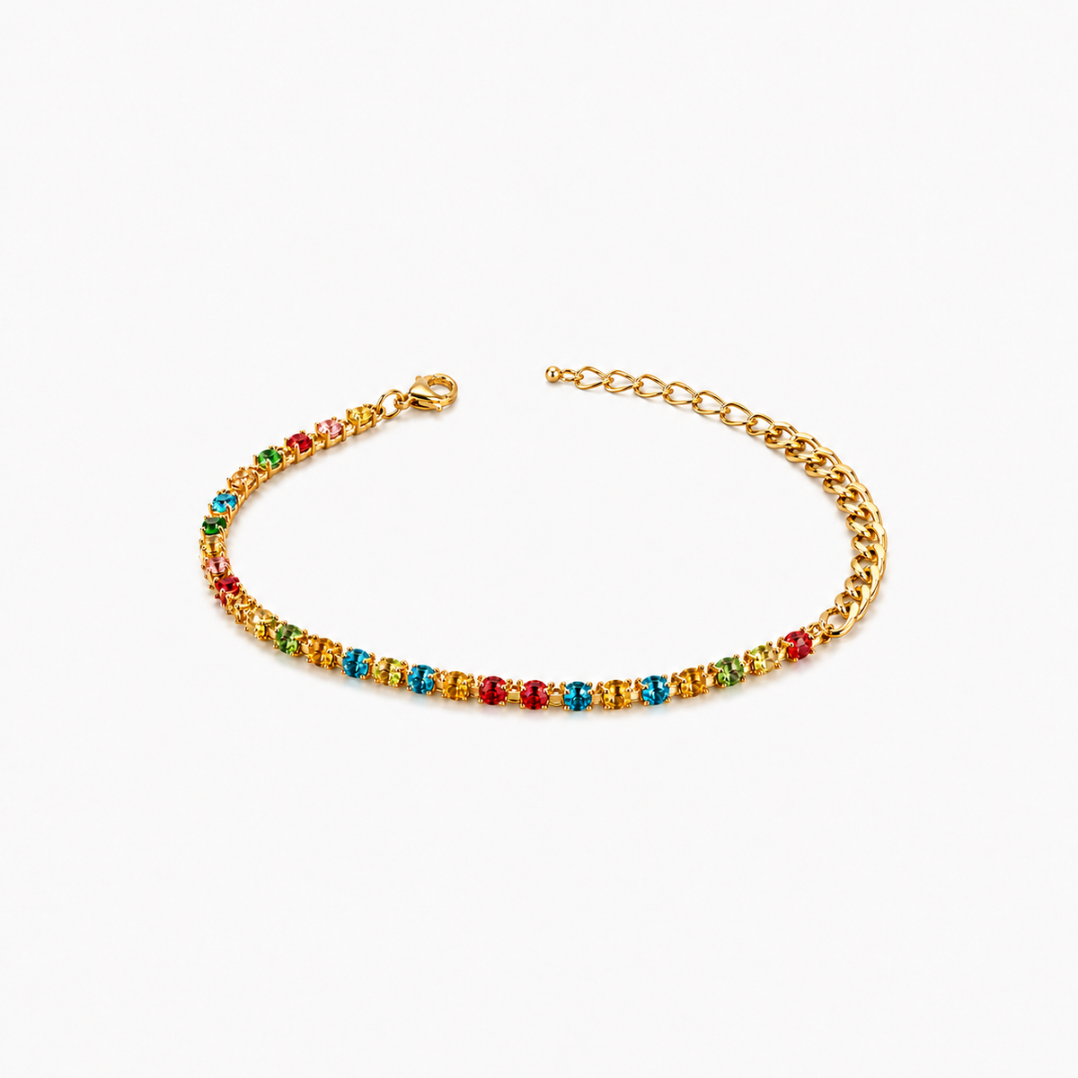 Rainbow Crystal Tennis Bracelet