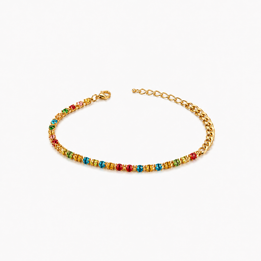 Rainbow Crystal Tennis Bracelet