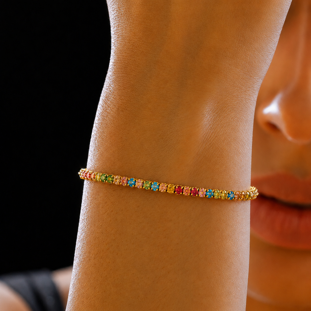 Rainbow Crystal Tennis Bracelet