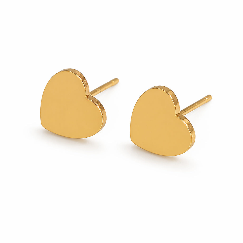 Gold Heart Earring Set