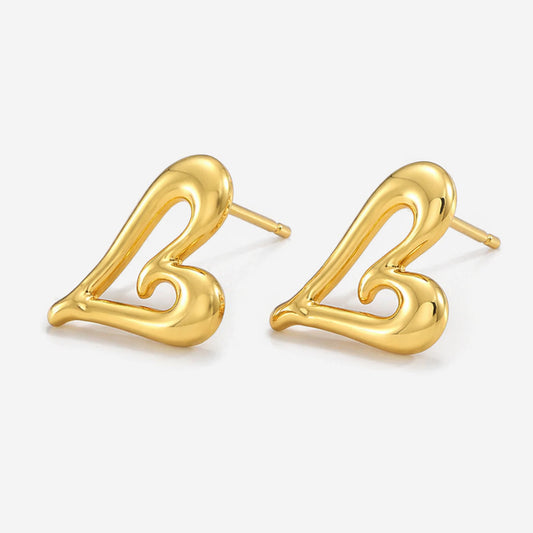 Gold Heart Earring Set