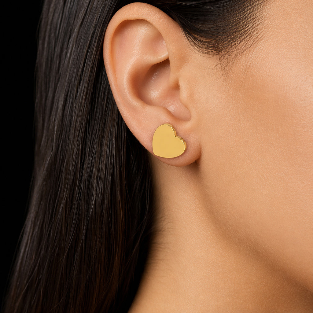 Gold Heart Earring Set