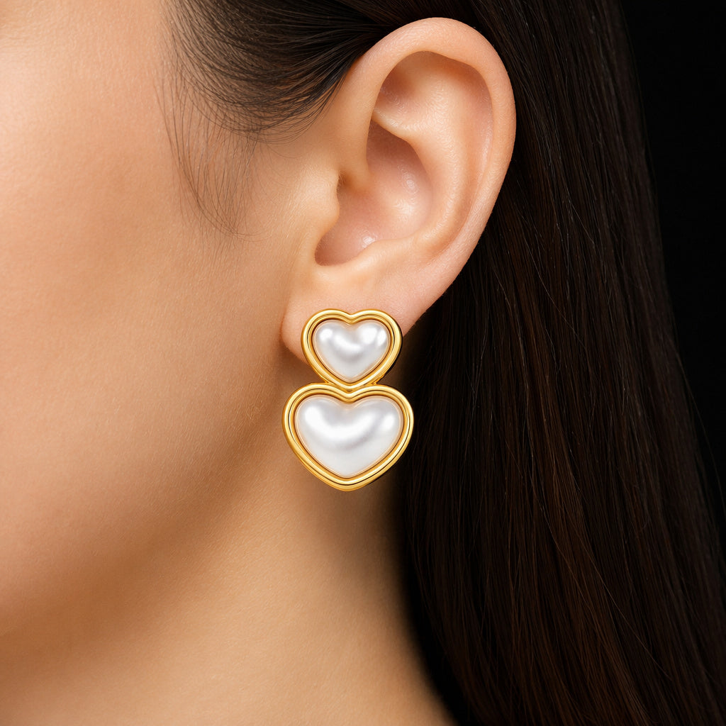 Layered Heart Hoop Earring Set