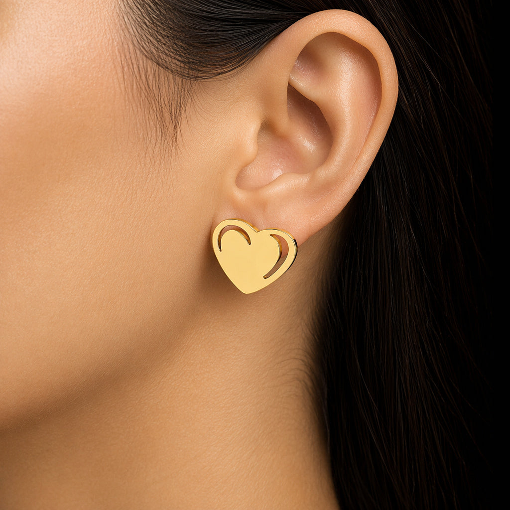 Layered Heart Hoop Earring Set