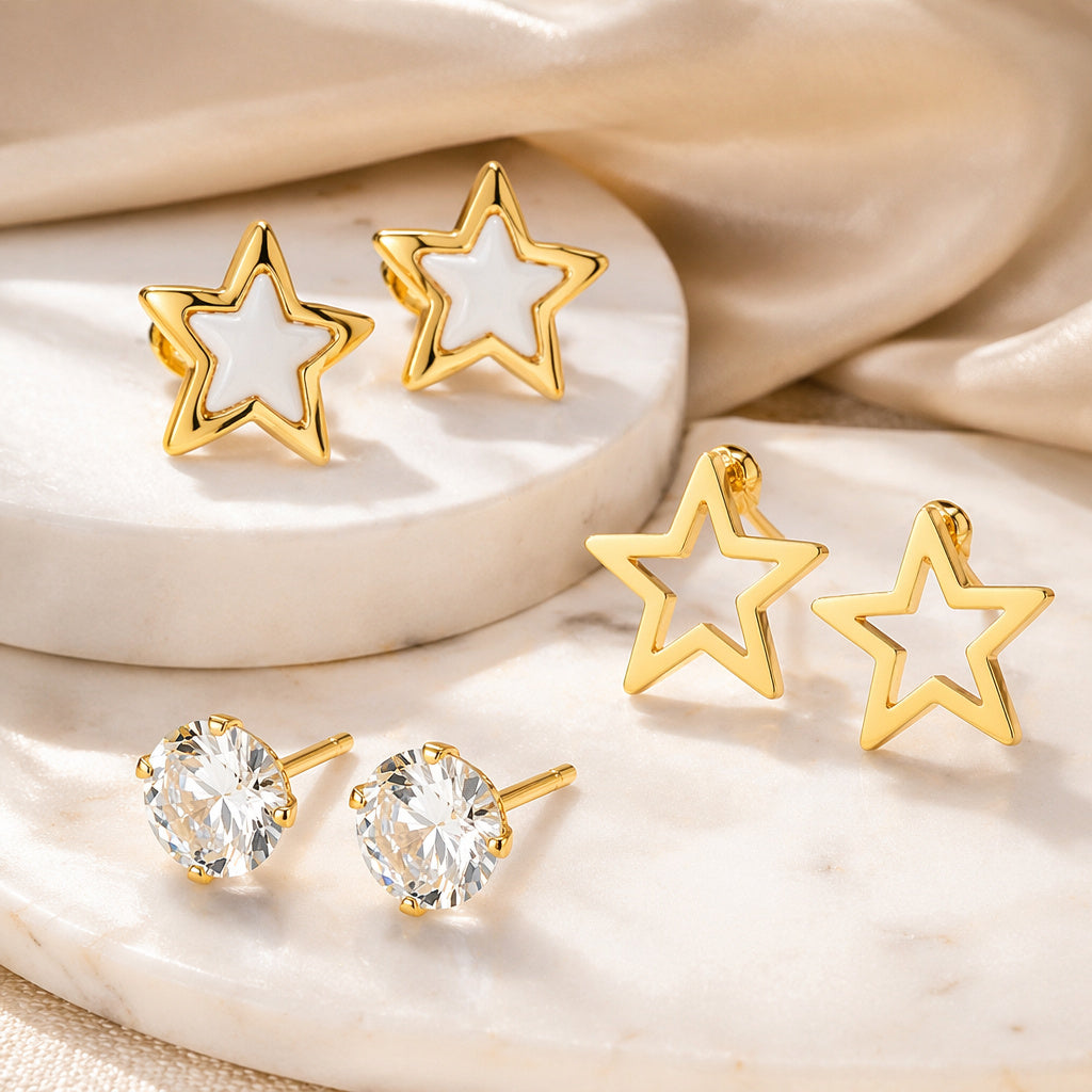 Star Hoop Earring Set