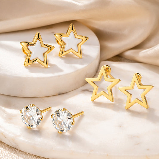Star Hoop Earring Set