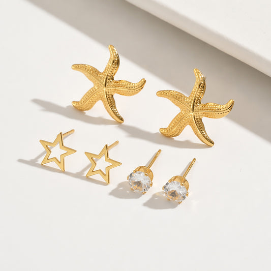Starfish Hoop Earring Set