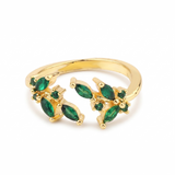 Emerald Flower Vine Ring